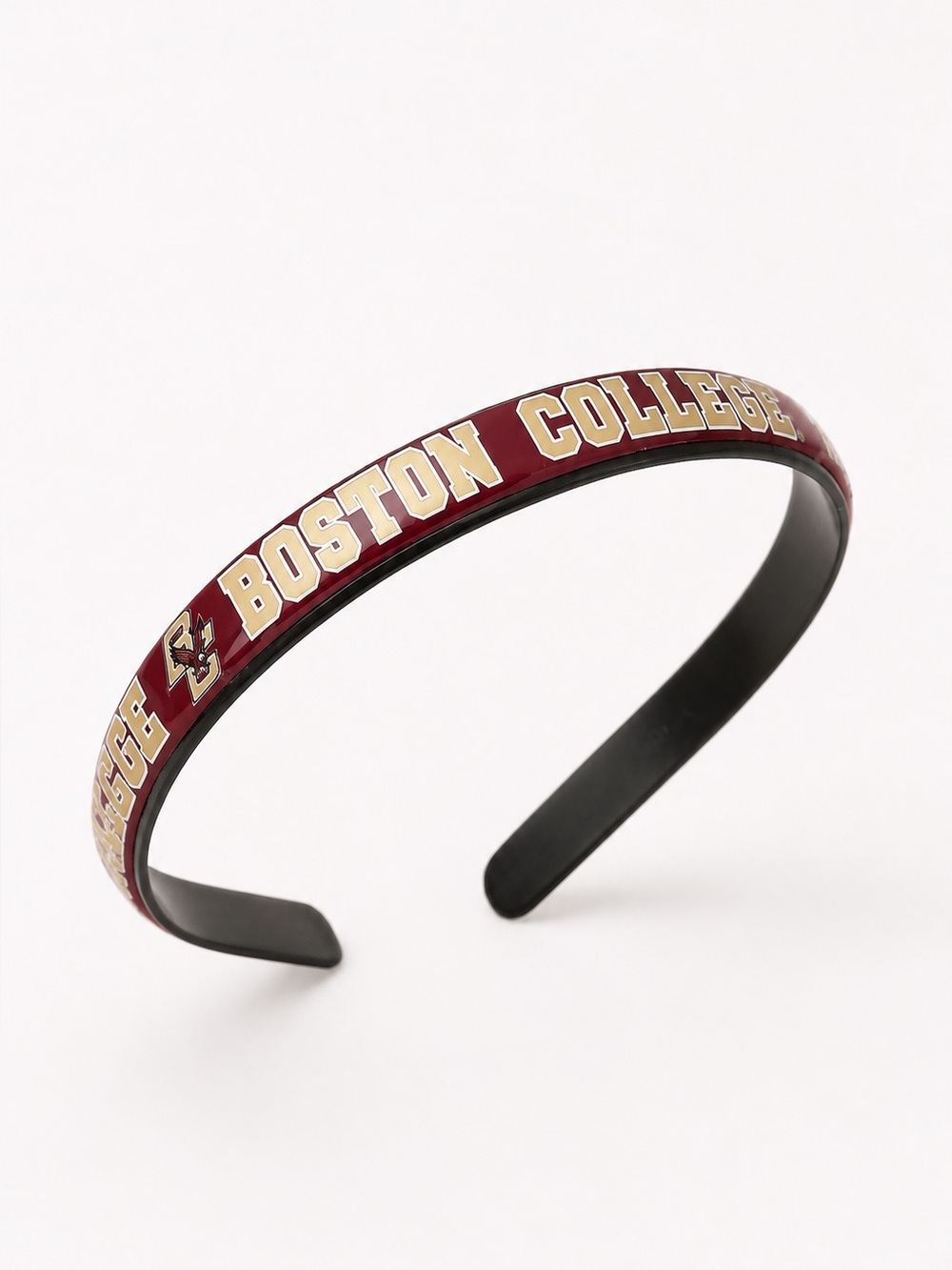Boston College Headband Preppy Thin Black Maroon Gold Eagle Logo